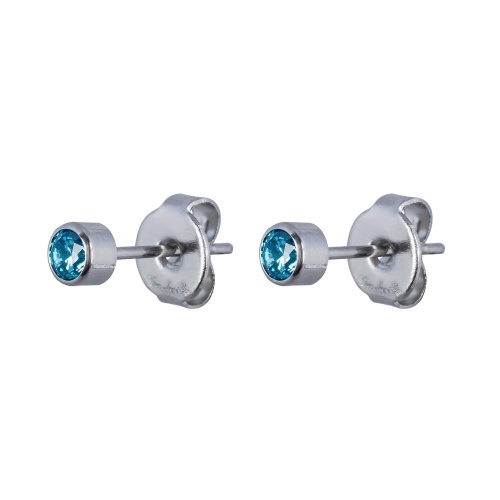 Пусеты Fiore Luna Cubic zirconia Aquamarine, SWE0128 A S